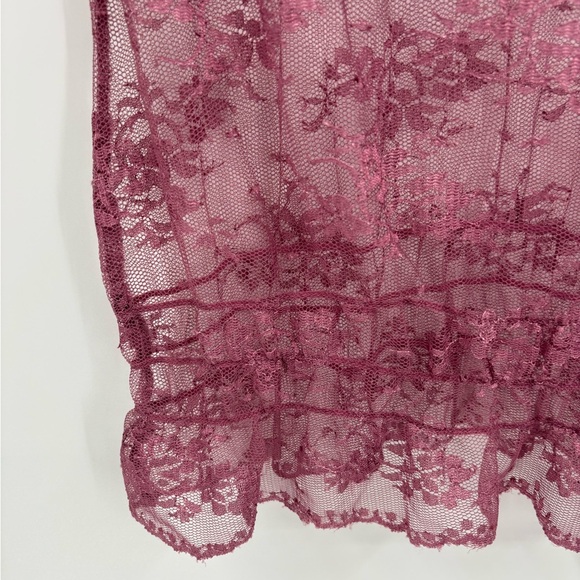 Limited too vintage Y2K pink boho off the shoulder pink lacy blouse size medium - Picture 8 of 16